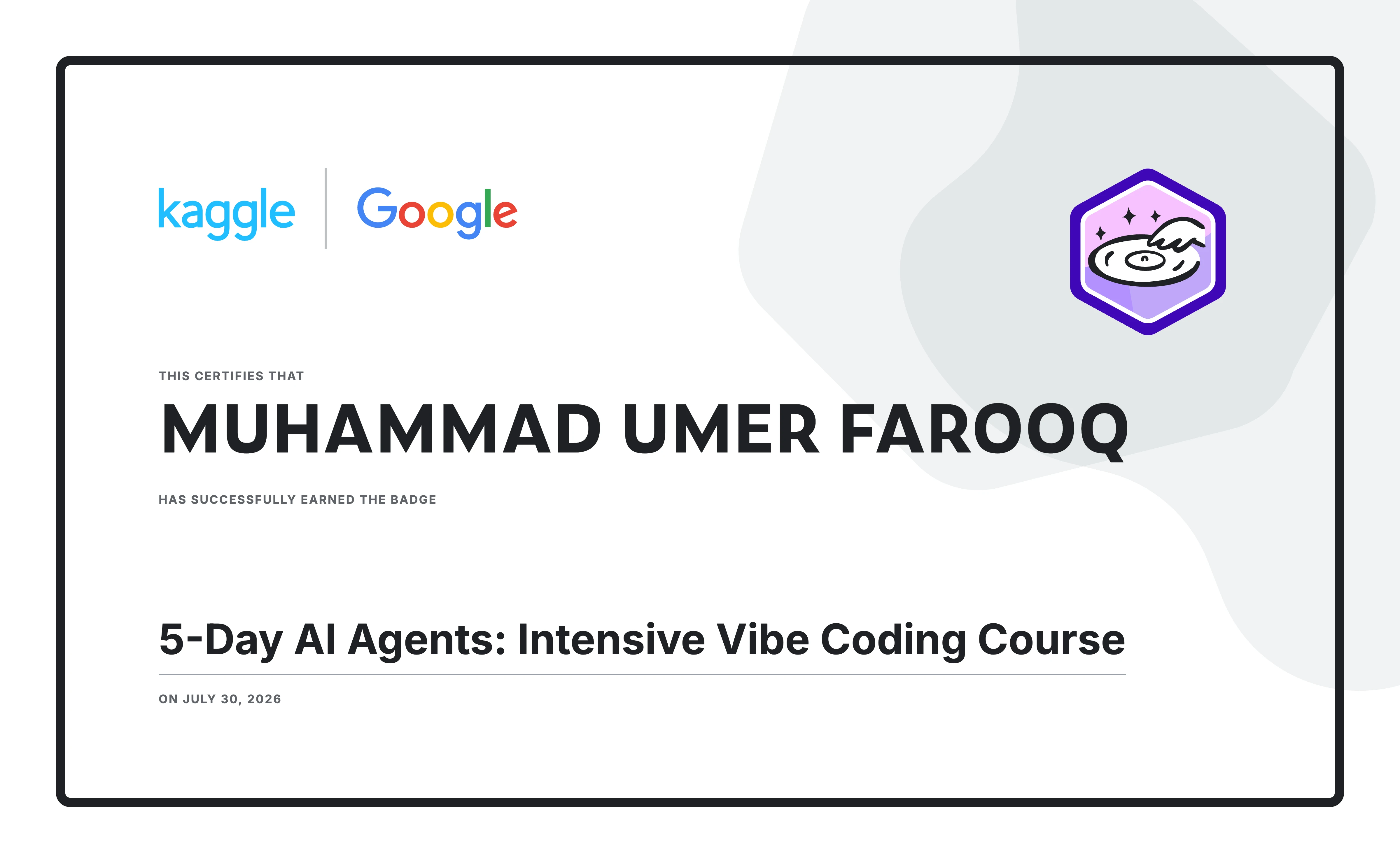 5-Day AI Agents: Intensive Vibe Coding Course - Kaggle / Google